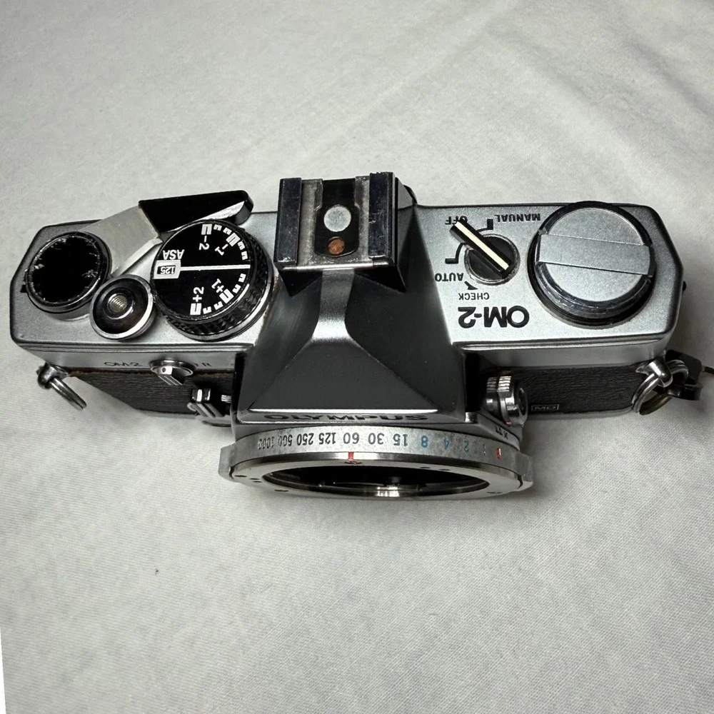 Vintage Olympus OM-2 MD 35mm SLR Film Camera Body Chrome Tested READ